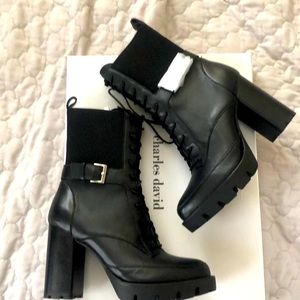 Charles David Govern platform combat boots